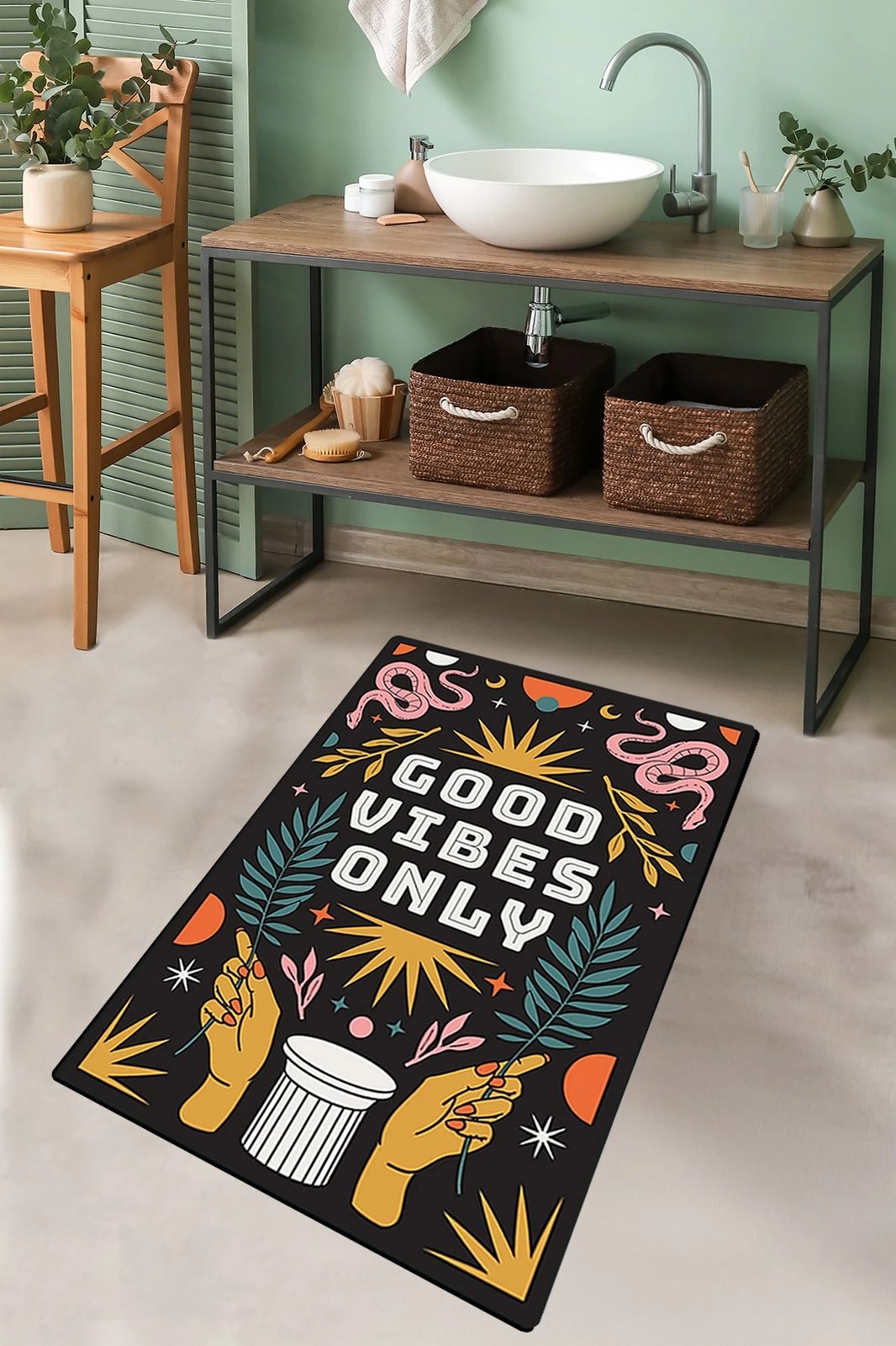 Tapet për banjo, Mijölnir, Snake Trinket, shumëngjyrësh, 70x120cm