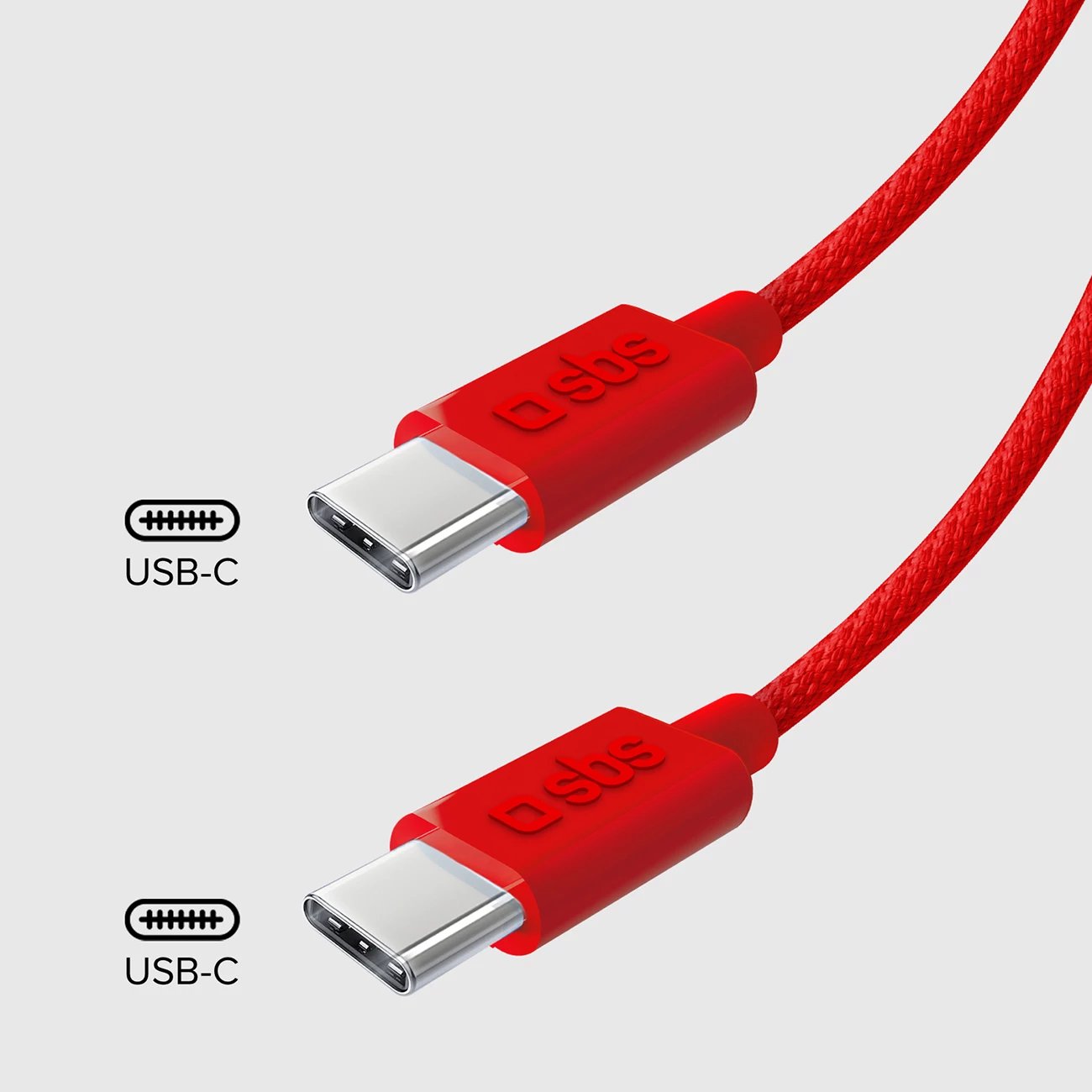 Kabllo USB-C në USB-C SBS TECABLETISSUETCCR, 1.5m, 60W, e kuqe Kabllo USB-C në USB-C SBS TECABLETISSUETCCR, 1.5m, 60W, e kuqe