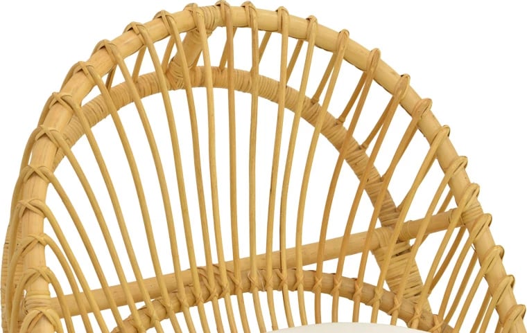 Fotel Tromso prej ratanit PE, ngjyrë natyrale, jastëk bezhë, 80x85x98cm