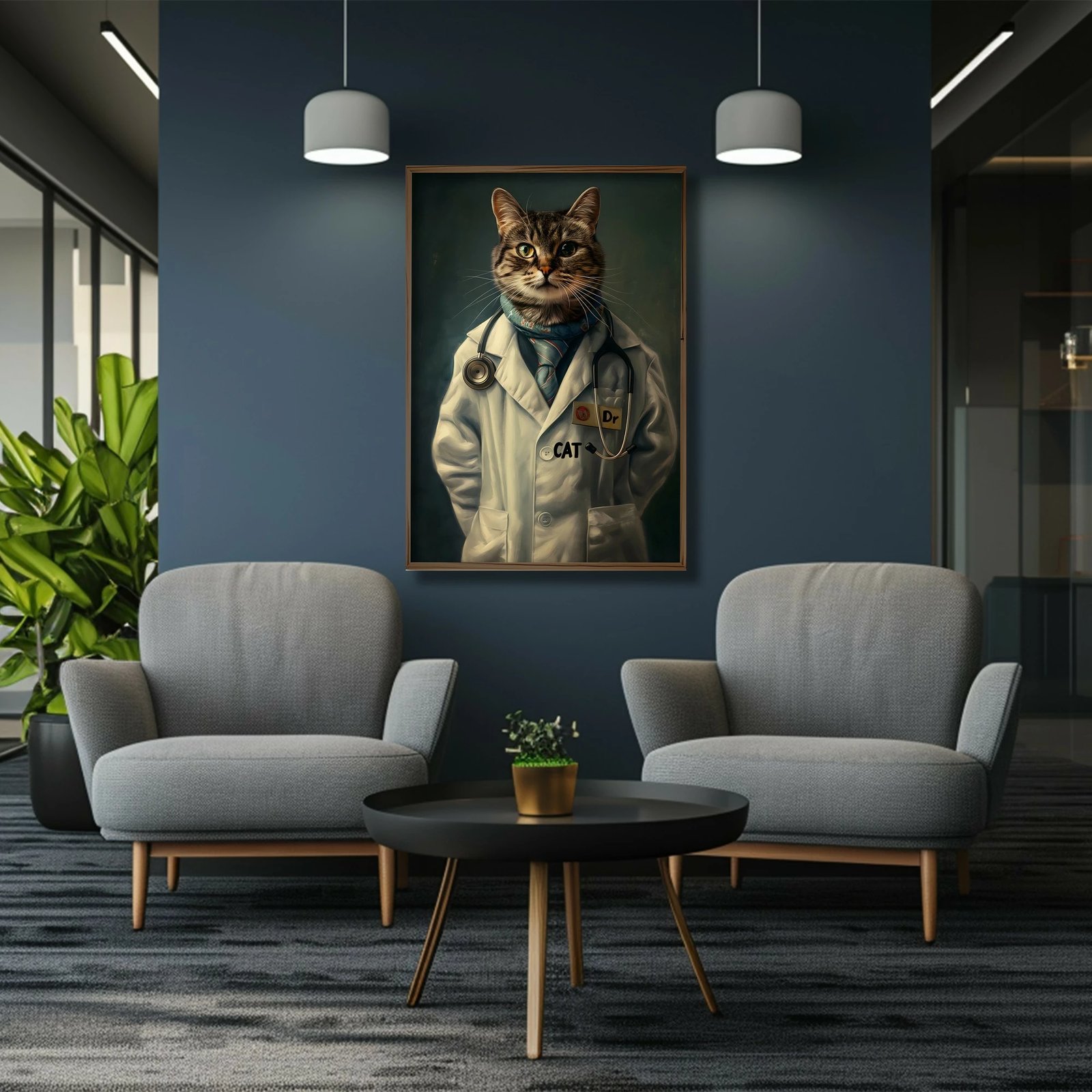 Pikturë dekorative me kornizë MDF, Wallity, GE036-L, shumëngjyrëshe