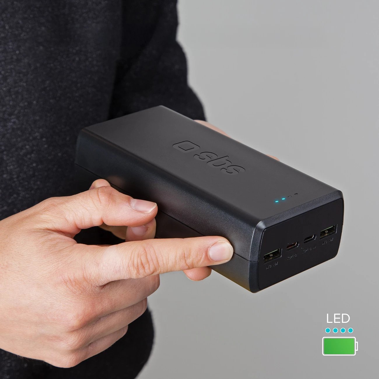 Powerbank SBS TTBB30000PD20K, 30000 mAh, 2x USB-C, 2x USB-A, e zezë
