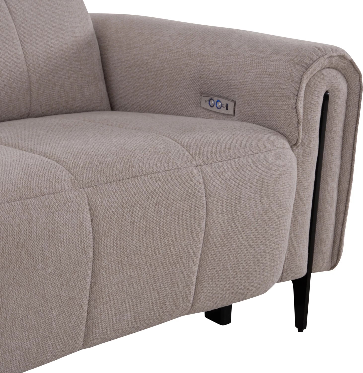 Këndore e madhe me 5 pjesë, 2 ulëse me recliner elektrik, ngjyrë bezhë, ORACLE FH3290.02, 293x293x98cm