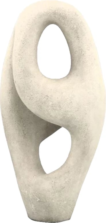 Dekor abstrakt POLL, polirezine, ngjyrë krem, 10x10x20cm