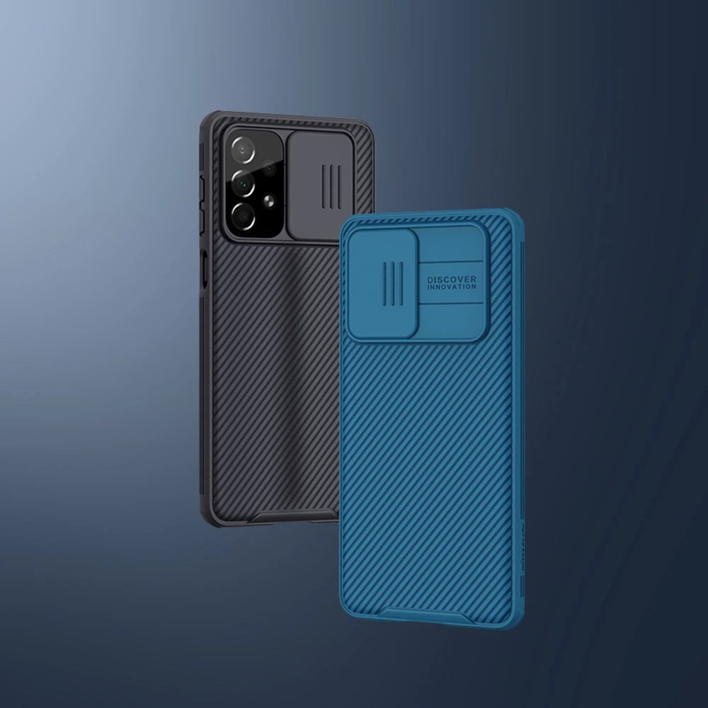 Mbështjellës Nillkin CamShield Pro për Samsung Galaxy A73, me kapak kamere, Kaltër