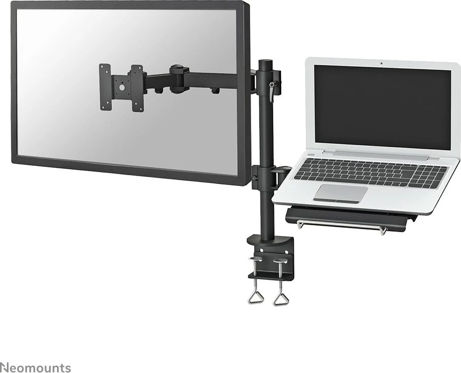 Krah tavoline Neomounts Newstar FPMA-D960NOTEBOOK, për monitor 10-27 inç dhe laptop, kapëse, i zi