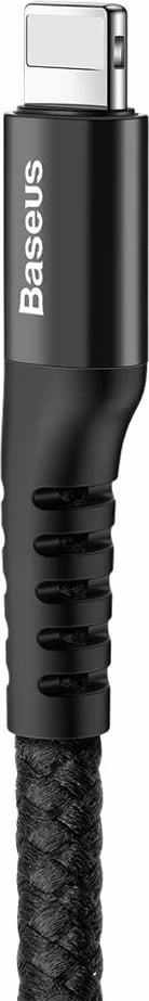 Kabllo karikimi dhe të dhënash Baseus Fish Eye Spring, USB-A në Lightning, 1m, 2A, e zezë