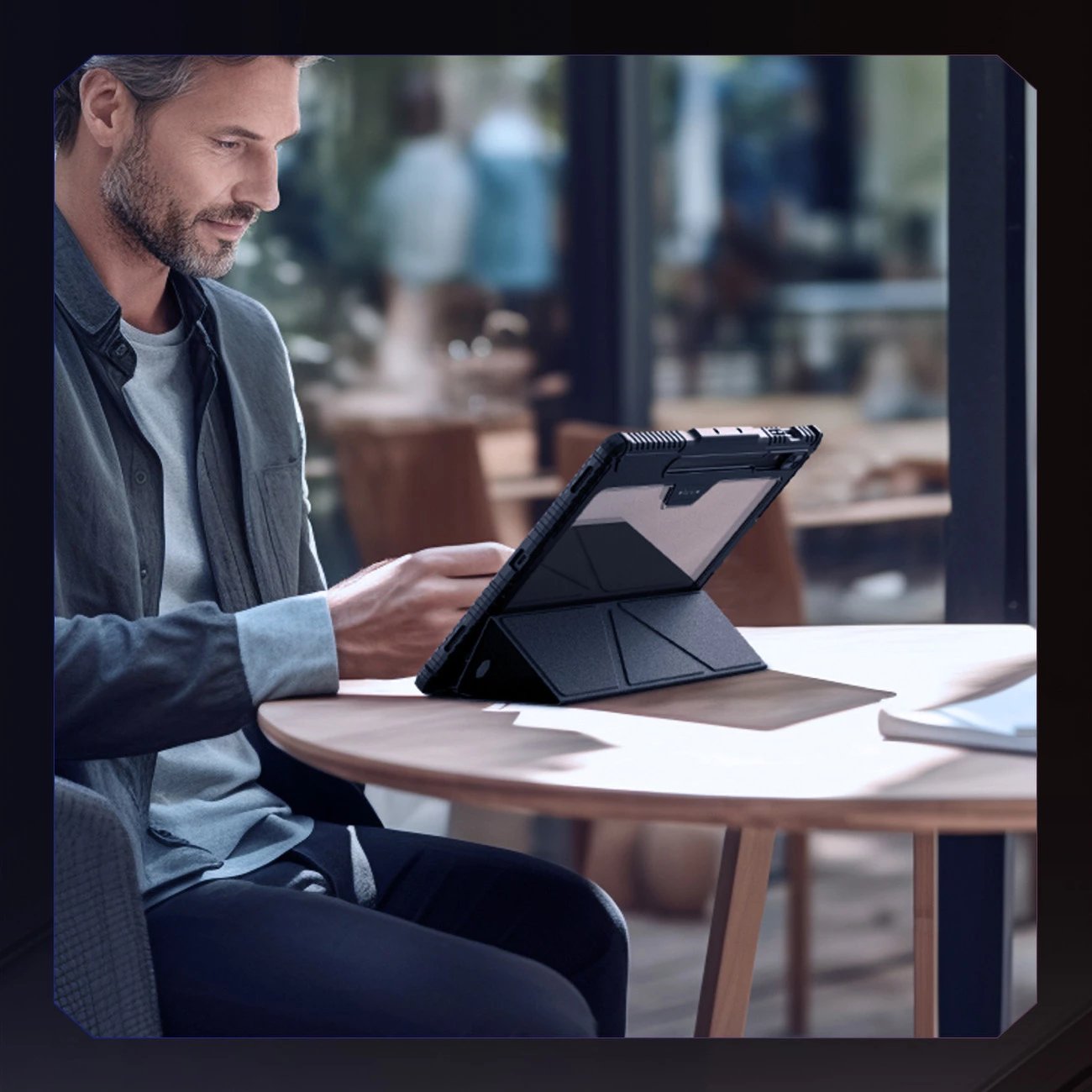 Mbështjellës Nillkin Bumper Leather Case Pro për Samsung Galaxy Tab S9+, e zezë