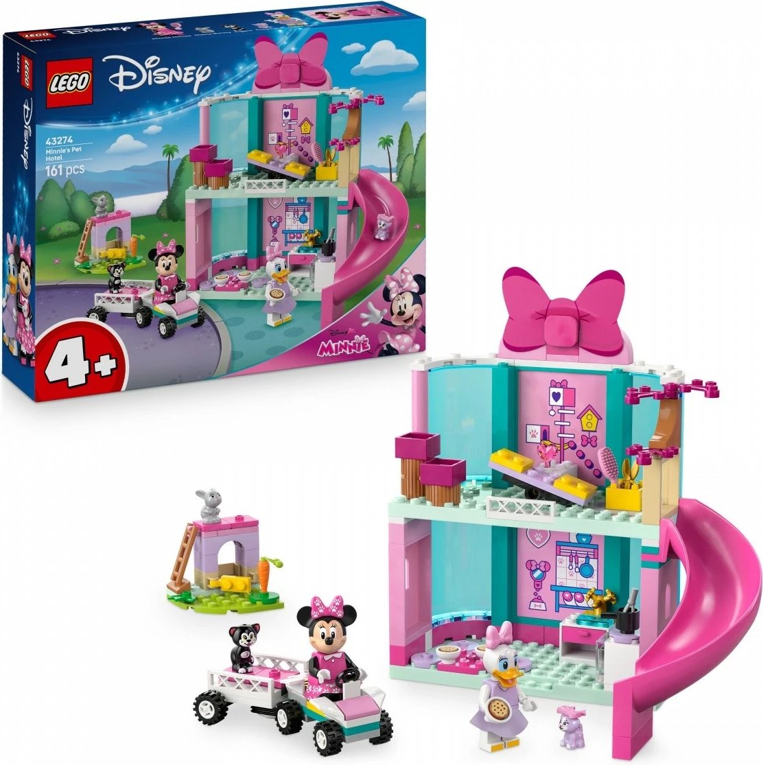 Set ndërtimi LEGO Disney Minnie Animal Hotel 43274, 161 pjesë, për fëmijë 4+