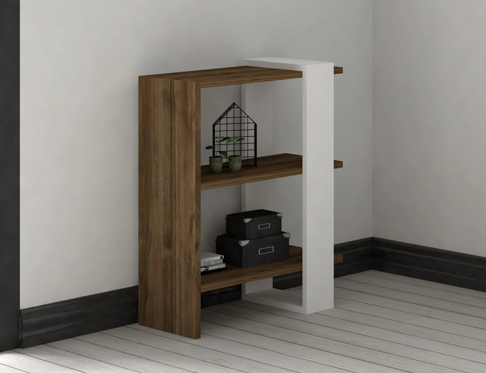 Set mobiljesh për dhomë dite, Gaye, ngjyrë arre dhe e bardhë