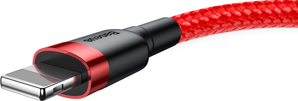Kabllo Baseus Cafule CALKLF-B09, USB-A në Lightning, 1 m, e kuqe