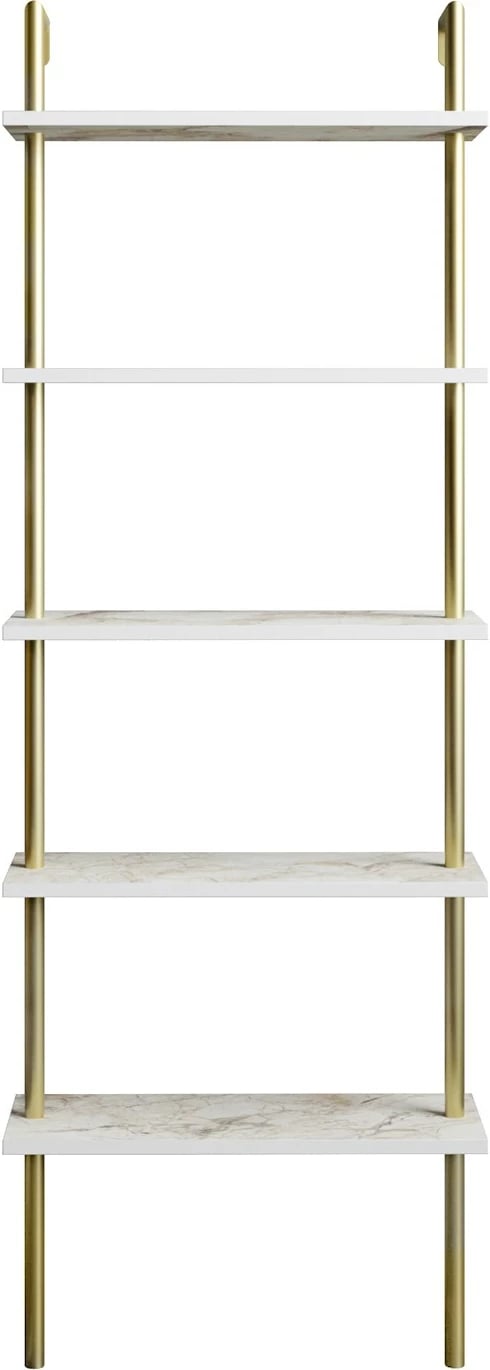 Raft librash Hanah Home, Paula, i bardhë, i artë