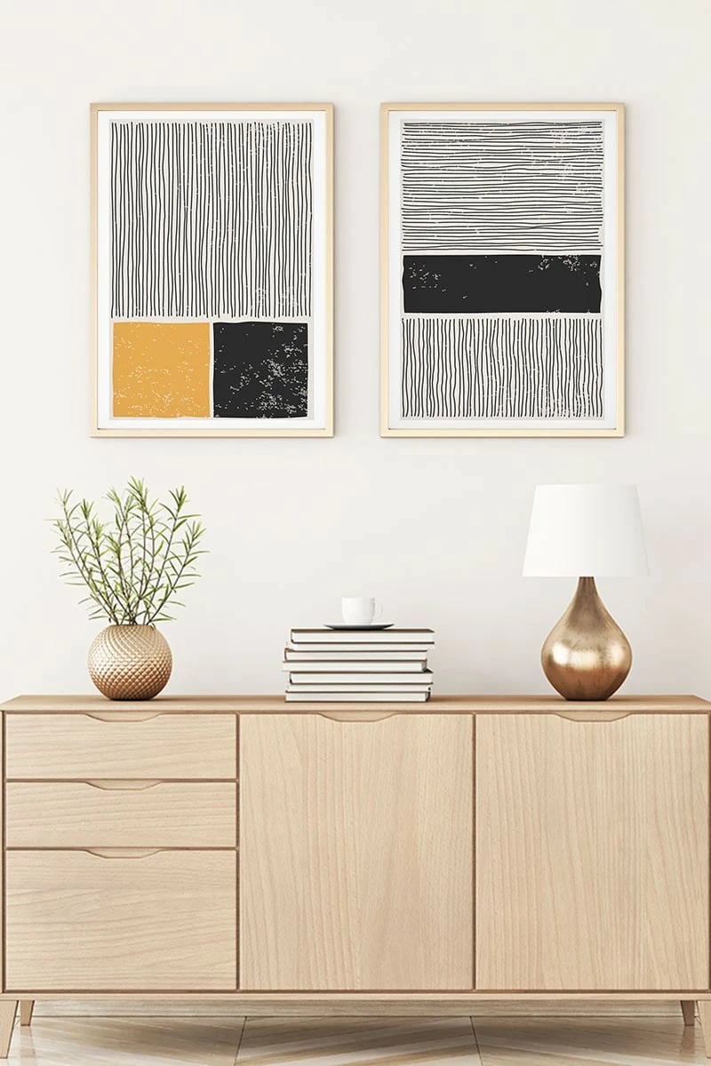 Pikturë dekorative me kornizë MDF (2 copë), Wallity, Huhu131, 20x30cm