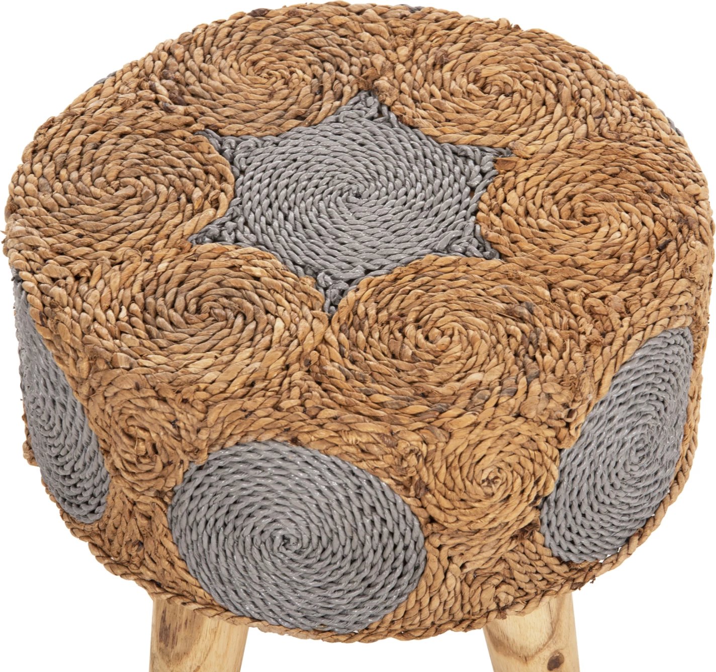 Karrige për bar BEAM FH7826 dru tik dhe rush deti natyral & gri Φ43x45Hcm