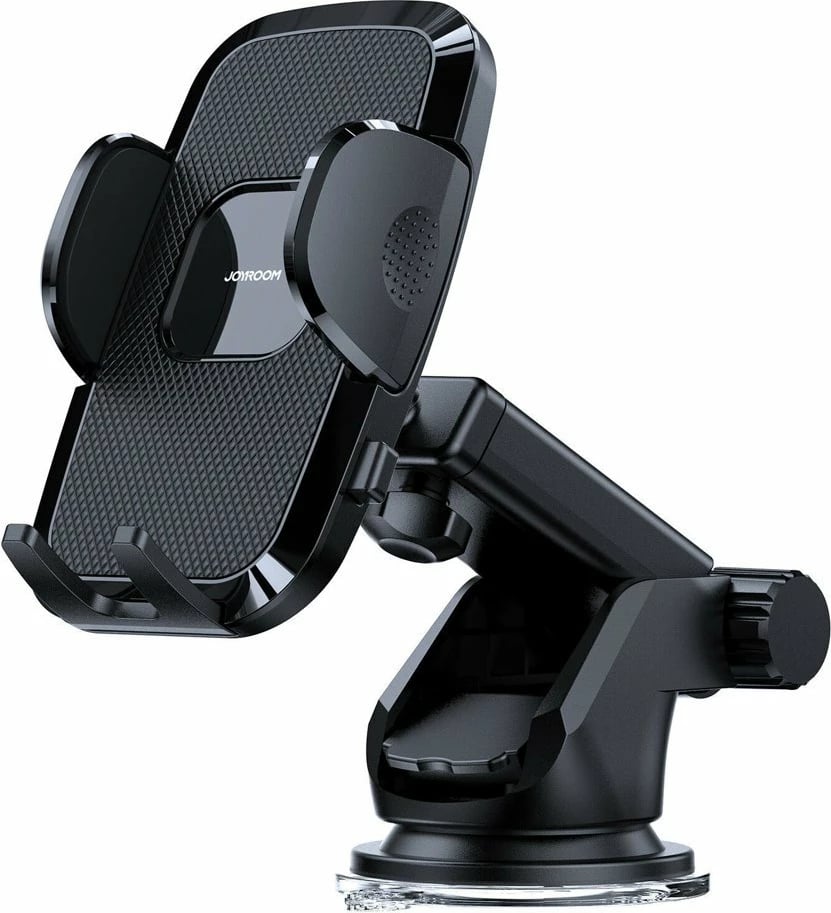 Mbajtës telefoni për veturë Joyroom JR-ZS259, krah teleskopik, xham & tabllo, kapje shtrënguese, rrotullim 360°, për 4.7-6.9 inç, e zezë