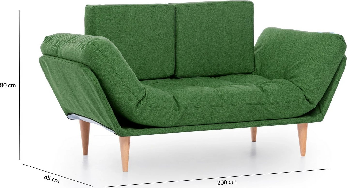 Krevat-sofá 3 vende, Nina Daybed, ngjyrë e gjelbër, GR106