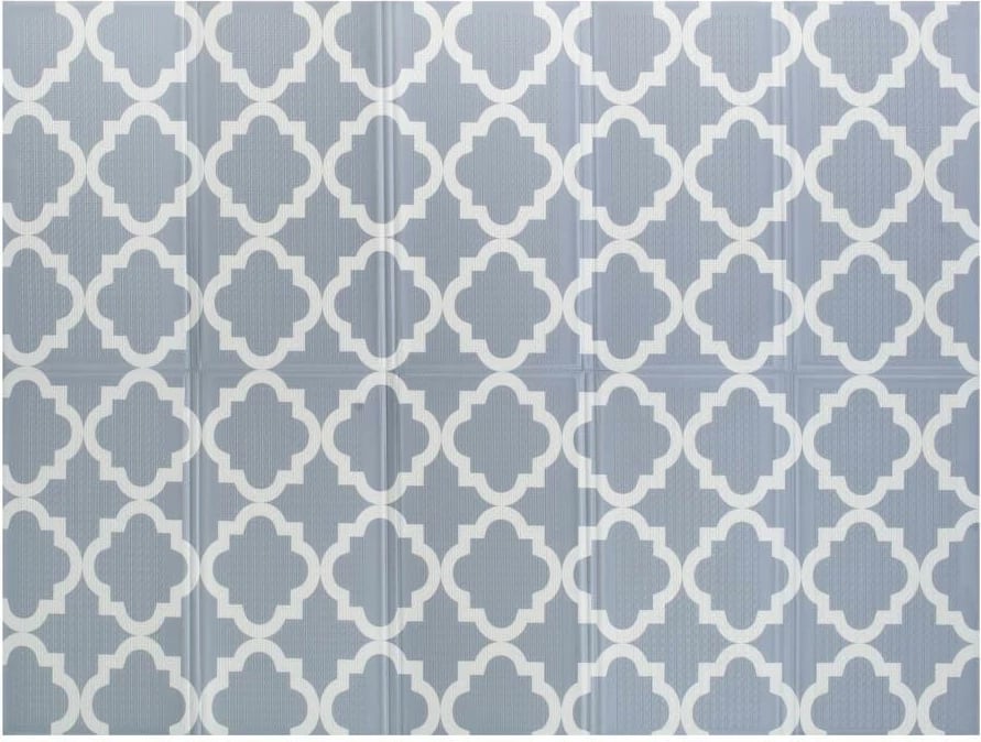 tapet lojërash palosës PLAYTO Les Vintage 200x150x1 cm, shkumë XPE, i papërthithshëm, i dyanshëm, gri