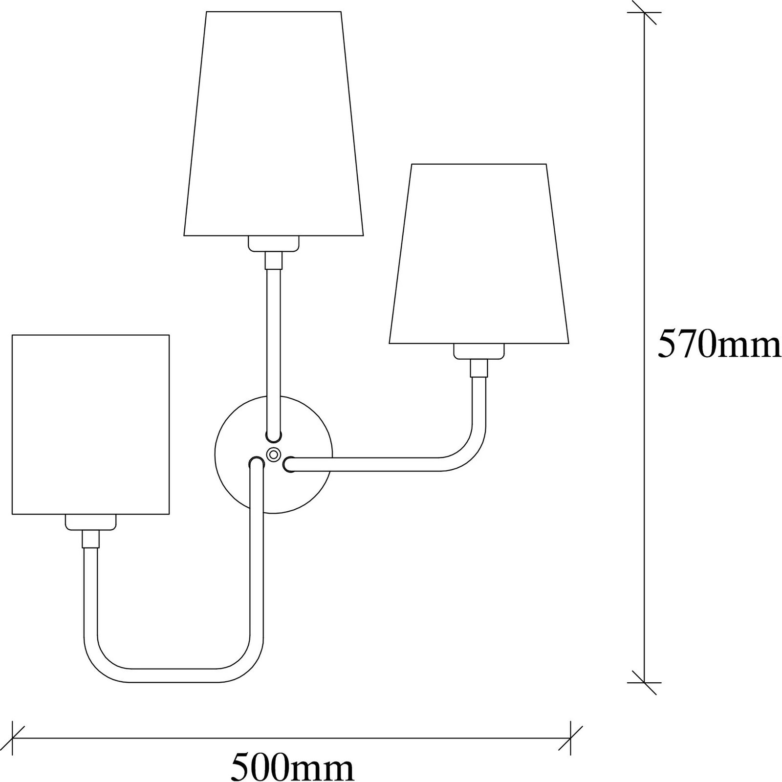 Llambë muri Opviq, Çatal - 3571, ngjyrë e zezë