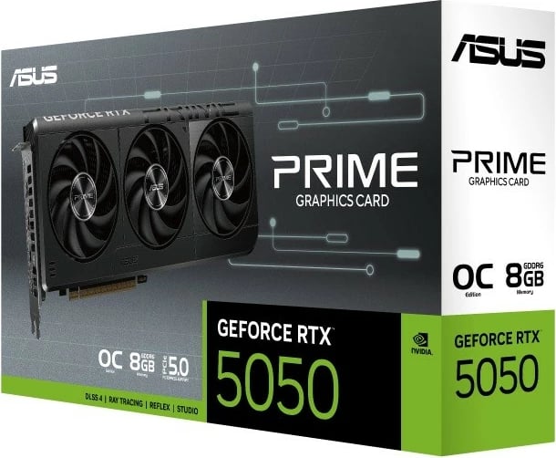 Kartë grafike Asus GeForce RTX 5050 PRIME 8G OC, 8 GB GDDR6, PCI-E 5.0, e zezë Kartë grafike Asus GeForce RTX 5050 PRIME 8G OC, 8 GB GDDR6, PCI-E 5.0, e zezë