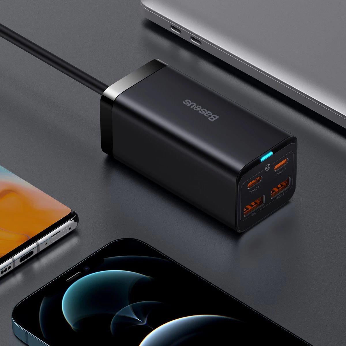 Karikues universal Baseus GaN3 Pro, 100W, 2x USB-C, 2x USB-A, i zi