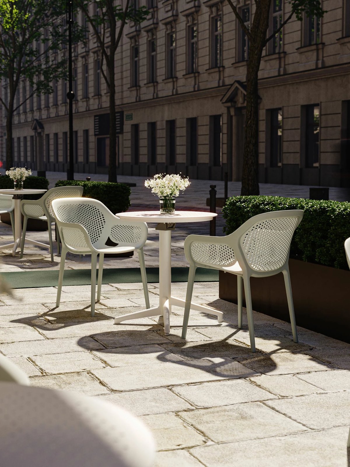 Tavolinë palosëse, Skye Decor, Moon, Ø60, e bardhë fildishi