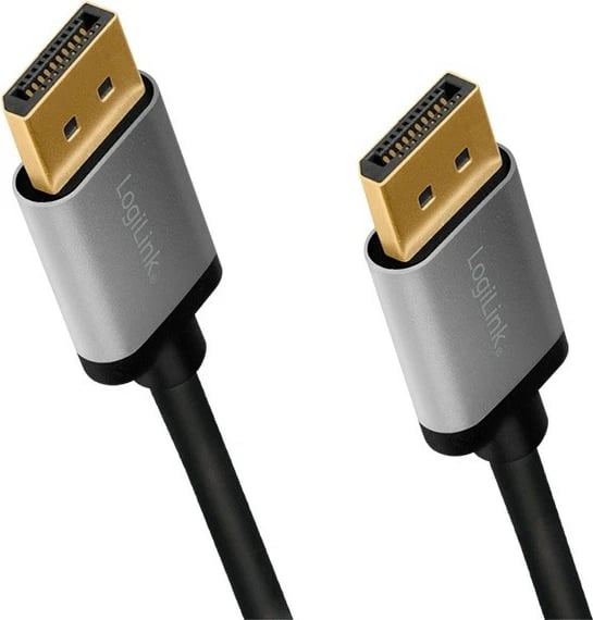 Kabllo DisplayPort LogiLink CDA0102, 3m, 4K/60 Hz, e zezë/gri