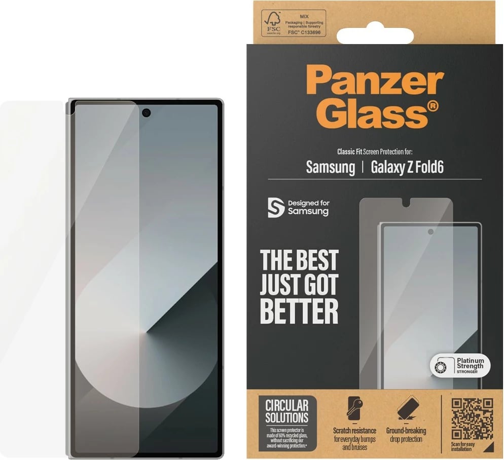 Mbrojtës ekrani PanzerGlass për Samsung Galaxy Z Fold 6, Classic Fit, transparent