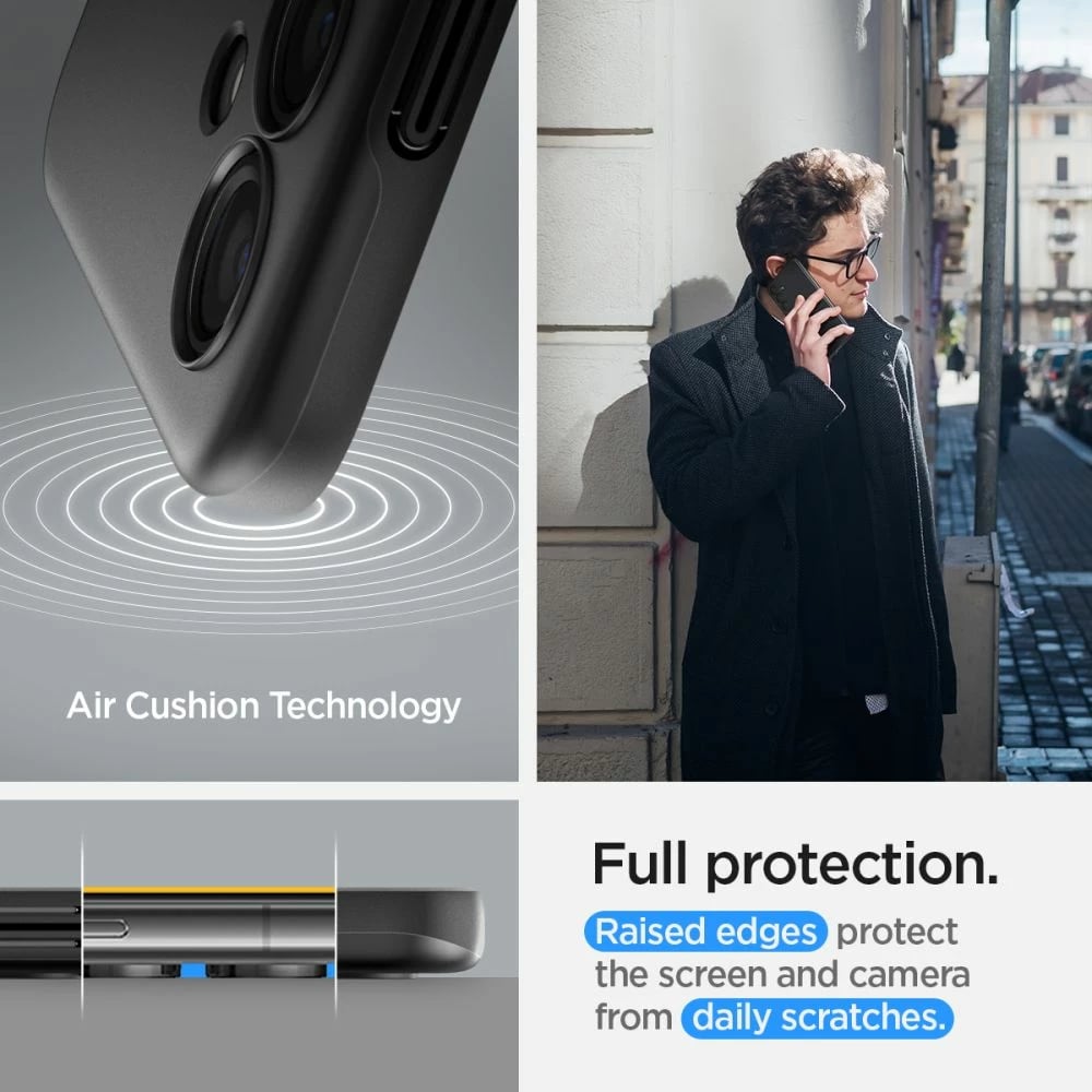 Mbështjellës Spigen Thin Fit për Samsung Galaxy S24, i zi