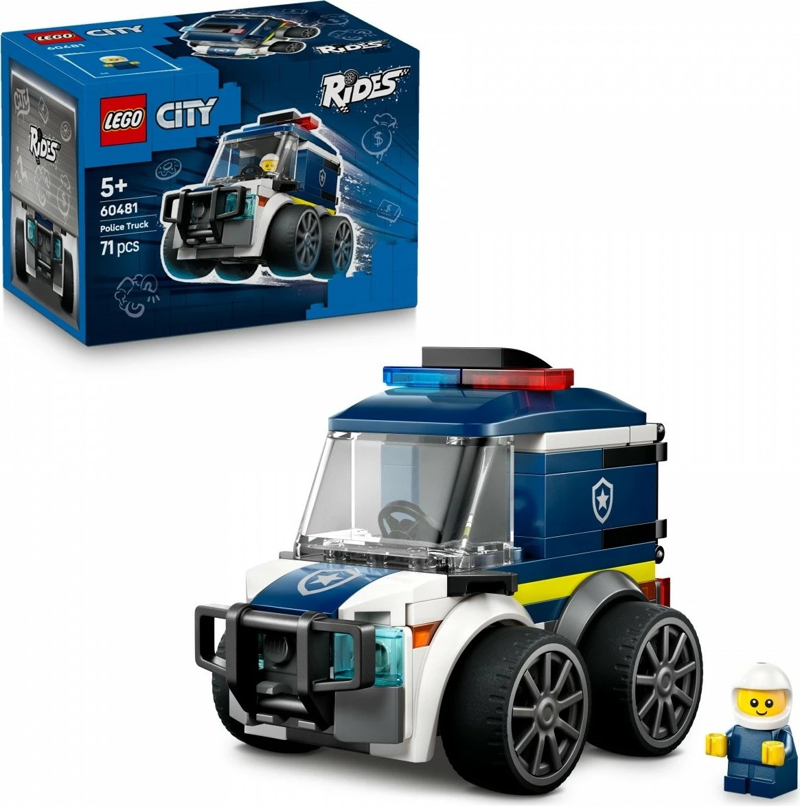Set ndërtimi, LEGO City, 60481 Police Truck, 71 pjesë, moshat 5+