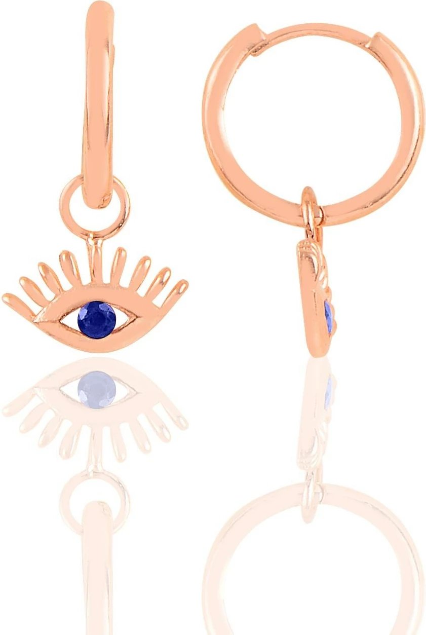 Vathë argjendi Jumeon, ngjyrë rozë ari dhe kaltër e errët, 23mm, 10416LACIVERT