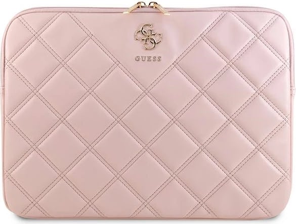Mbështjellës laptopi Guess Quilted 4G, 14 inç, Rozë
