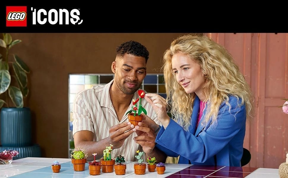 Set LEGO Icons 10329 Small Plants, 758 pjesë, dekor për të rritur, plastikë