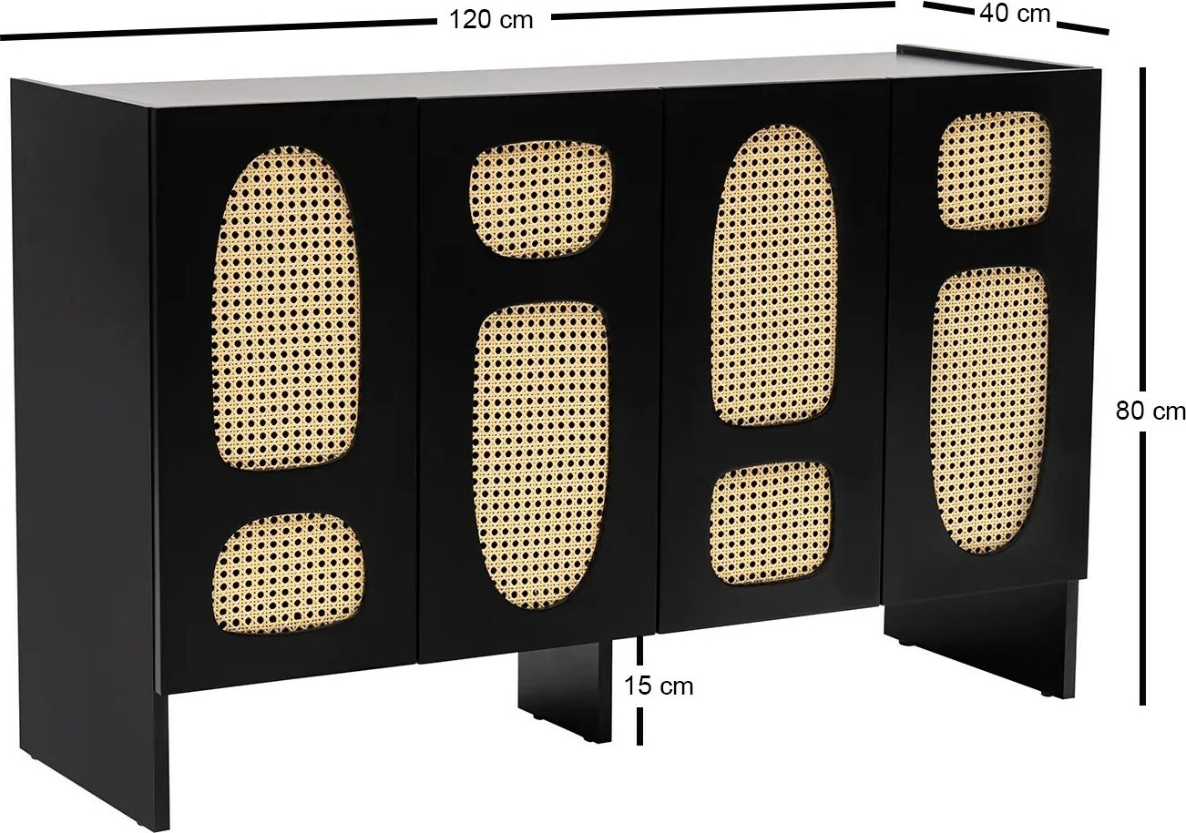 Konsolë Hanah Home Simona 80, e zezë