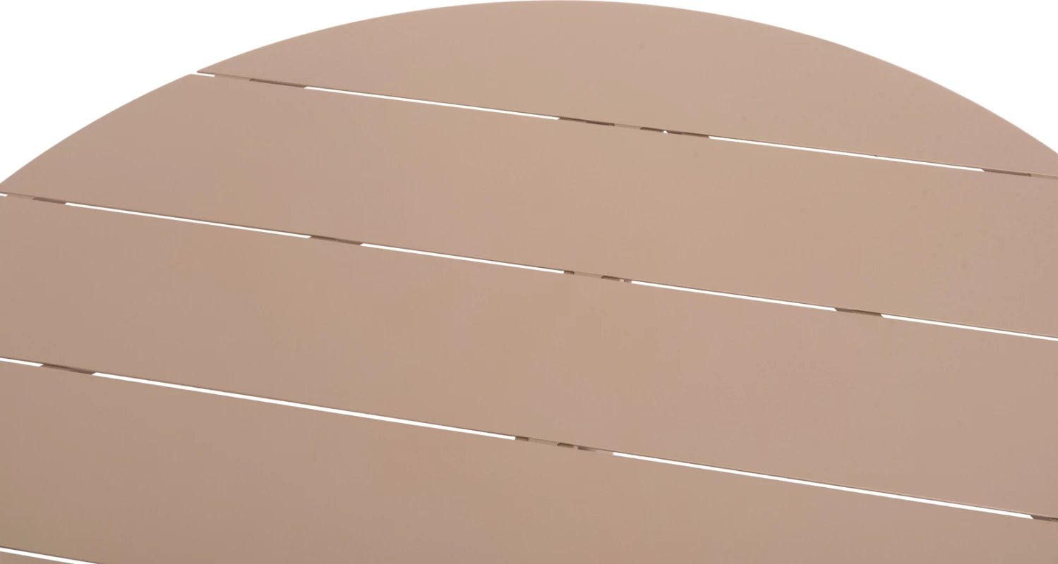 Tavolinë e rrumbullakët alumini, ngjyrë kapuçino, HIGER FH6290.04, Φ126x74Hcm