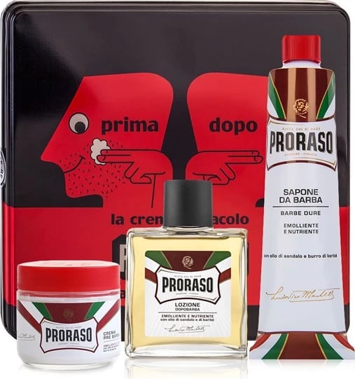 Set për rruajtje Proraso Vintage Prima Dopo, 4 pjesë