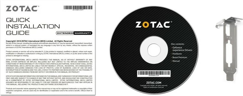 Kartelë grafike Zotac GeForce GT 1030 2GB GDDR5, Low Profile, e zezë