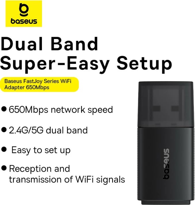 Adapter rrjeti USB Baseus BS-OH170, 650Mb/s, 5GHz, i zi