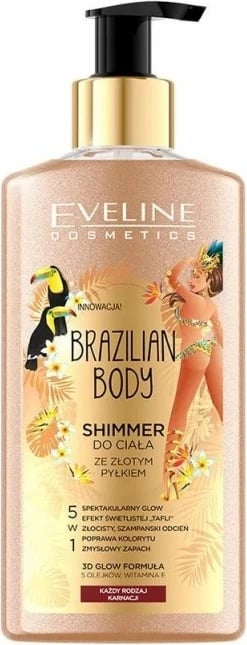 Shimmer për trup për femra Eveline Cosmetics Brazilian Body Shimmer with Gold Dust, 150ml