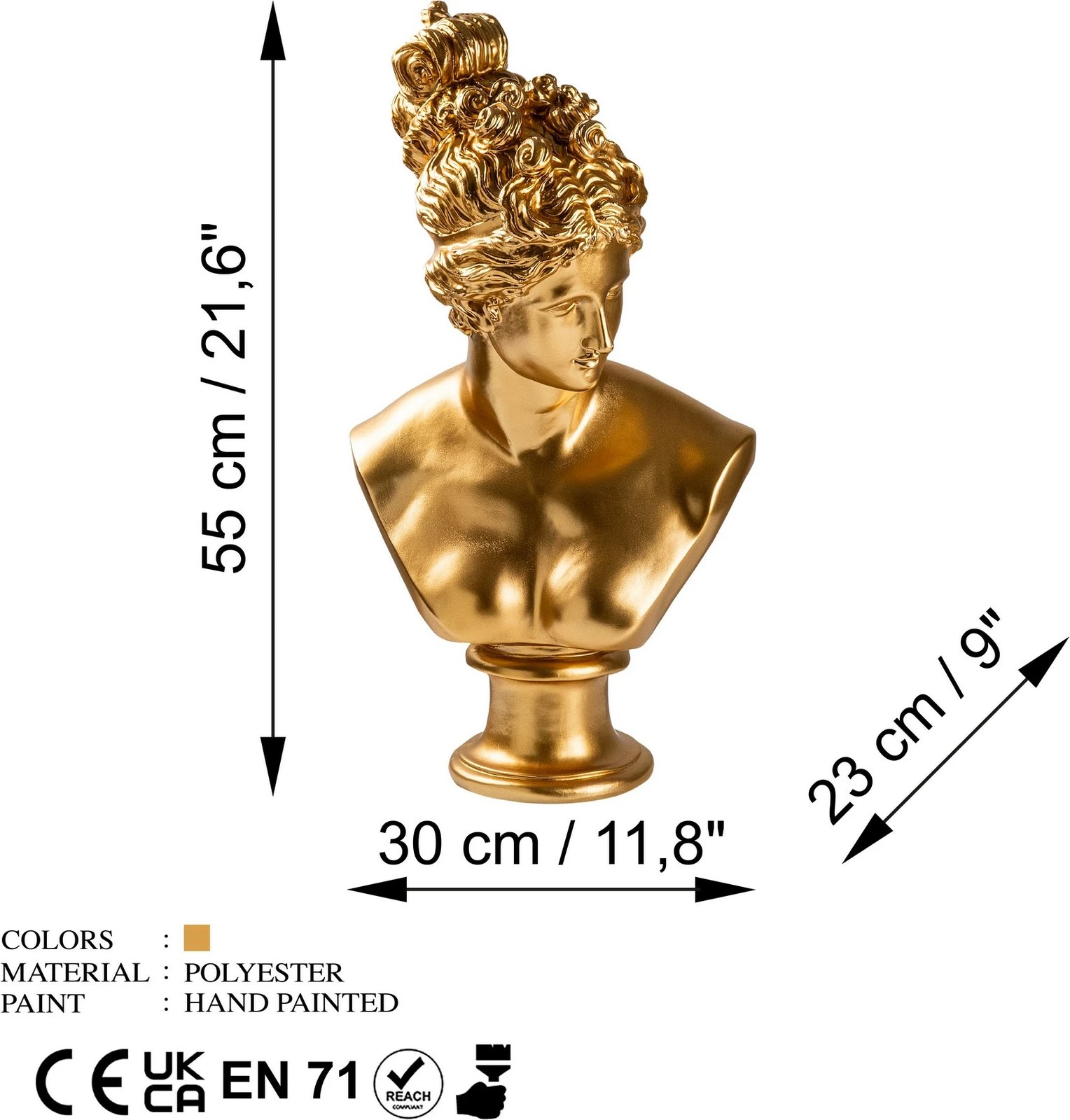 Objekt dekorativ Evila Originals, ngjyrë ari, Yak-037