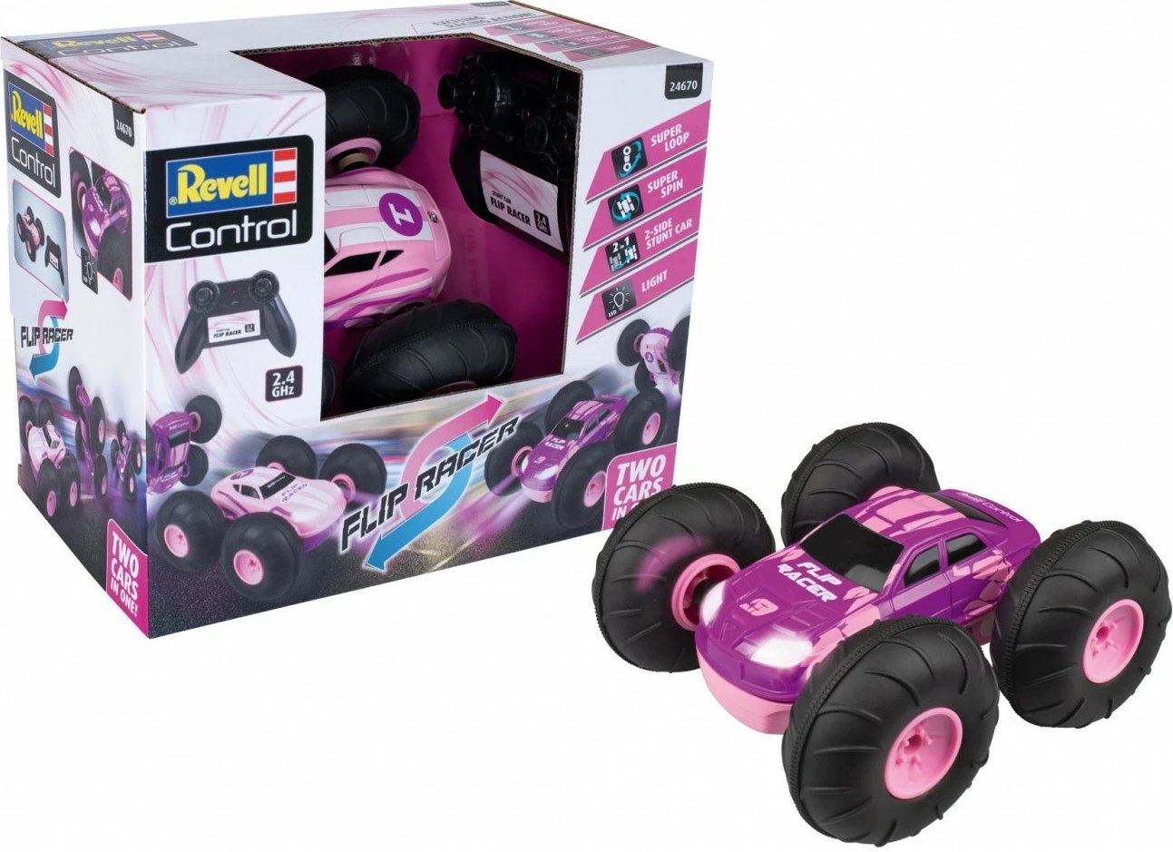 Veture RC Revell Stunt Car Flip Racer, 1:22, rozë