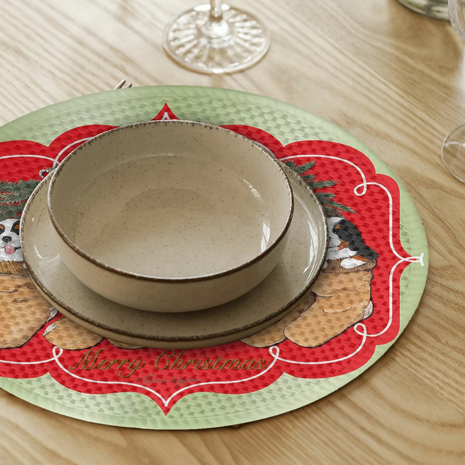 Set nënshtruesish për tavolinë, shumëngjyrëshe, Hermia Concept, 4 copë, 37cm