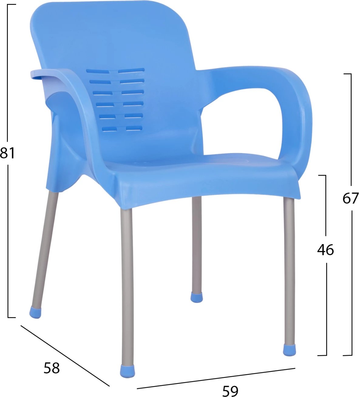 Karrige e qëndrueshme, ngjyrë blu, FH5592.08, 59x58x81 cm