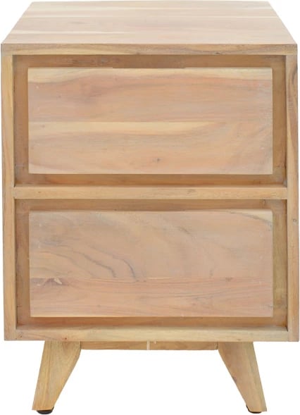 Komodinë anës krevati Emira, dru akacie, ngjyrë natyrale, 40x40x54cm