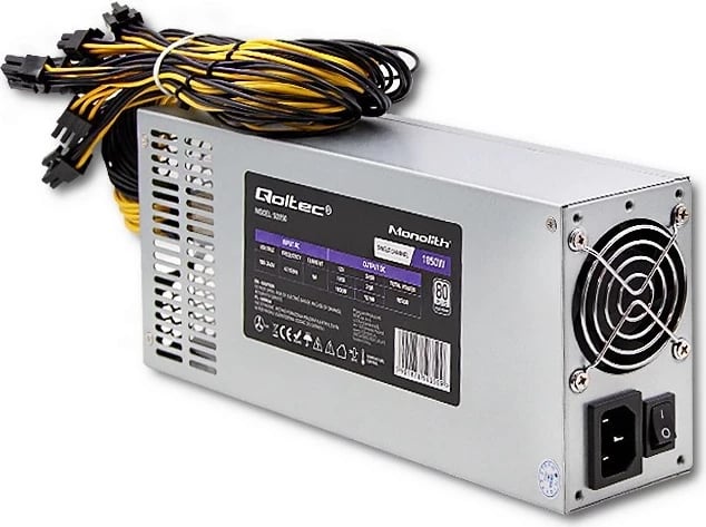 Furnizues i Energjisë Qoltec 50350, 1850W PCI-E, 80 Plus Platinum për Gaming Miner, Gri Furnizues i Energjisë Qoltec 50350, 1850W PCI-E, 80 Plus Platinum për Gaming Miner, Gri