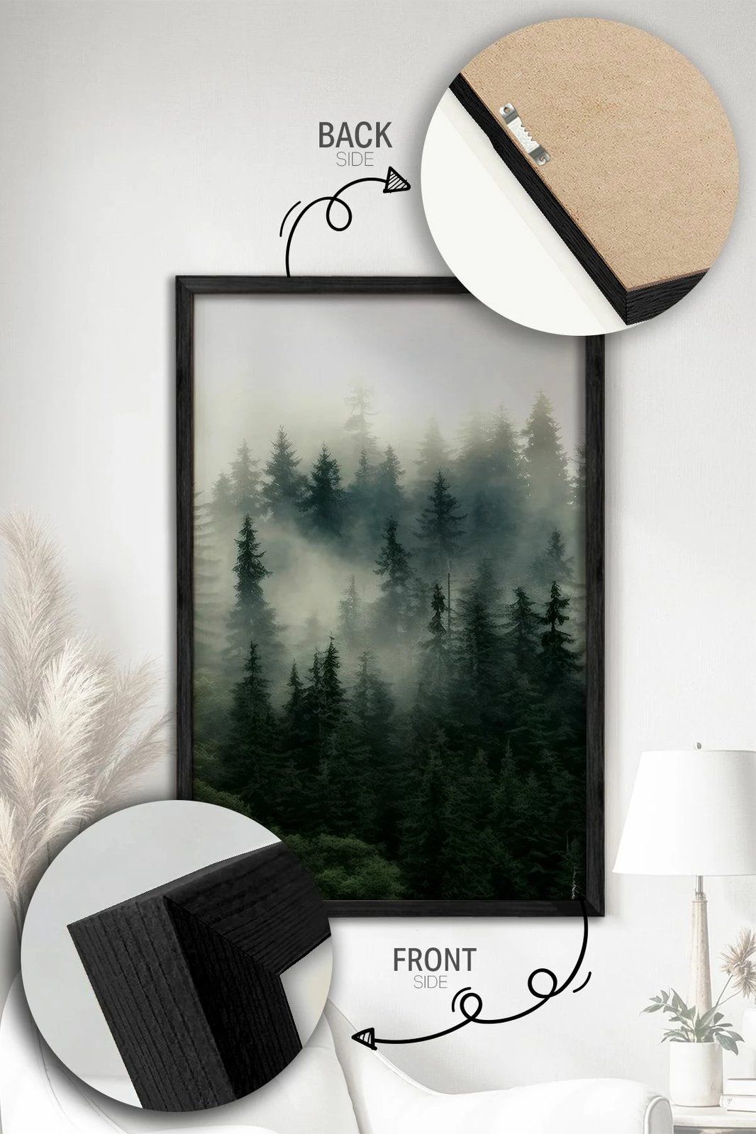 Pikturë dekorative me kornizë (2 copë), Wallity, Ersy2Lımodel19-Sıyah