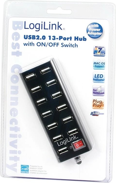 Hub USB LogiLink UA0126, 13 porta, me switch, i zi