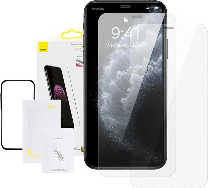 Mbrojtës xhami Baseus SGBL060302 për iPhone XS Max / 11 Pro Max, 0.3mm, 2 copë, i tejdukshëm
