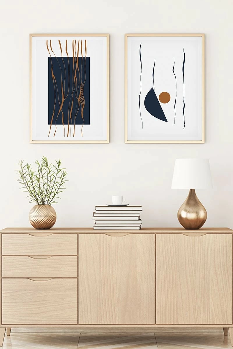 Pikturë dekorative me kornizë MDF (2 copë), Wallity, Huhu108, 20x30cm