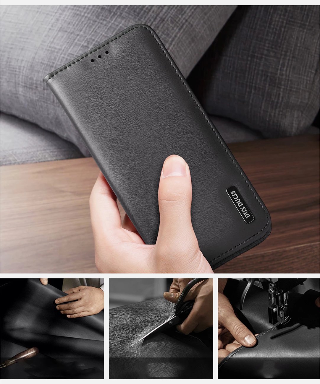 Mbështjellës Dux Ducis Hivo për Samsung Galaxy S25 Edge, me kapak, RFID, i zi