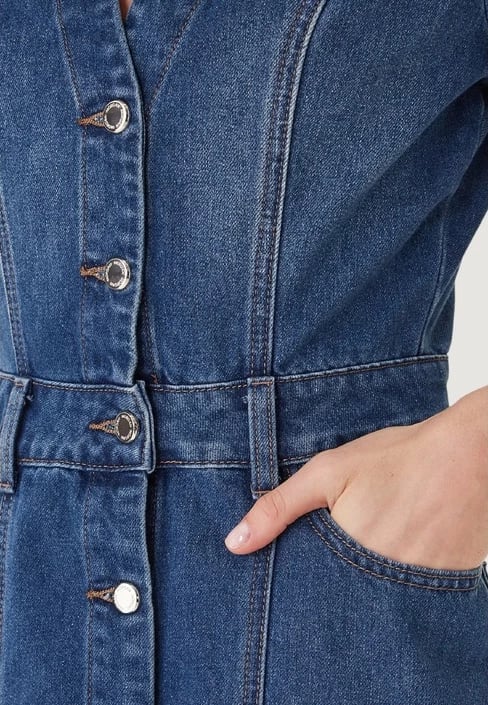 Fustan Morgan De Toi femra, ngjyrë e kaltër e çelët