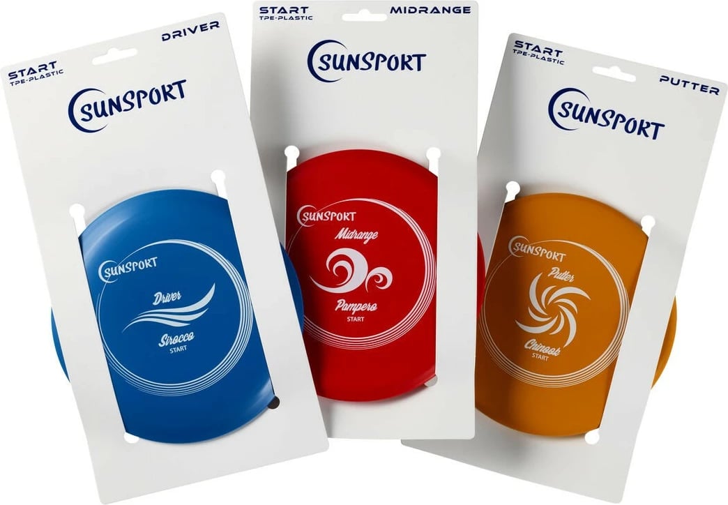 Set disqe disc golf Tactic Sunsport Start, 3 copë, multikolor